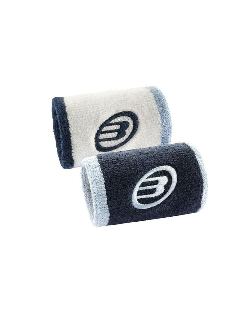 Paire de Poignets Éponge Bullpadel Blanc Os / Bleu Profond