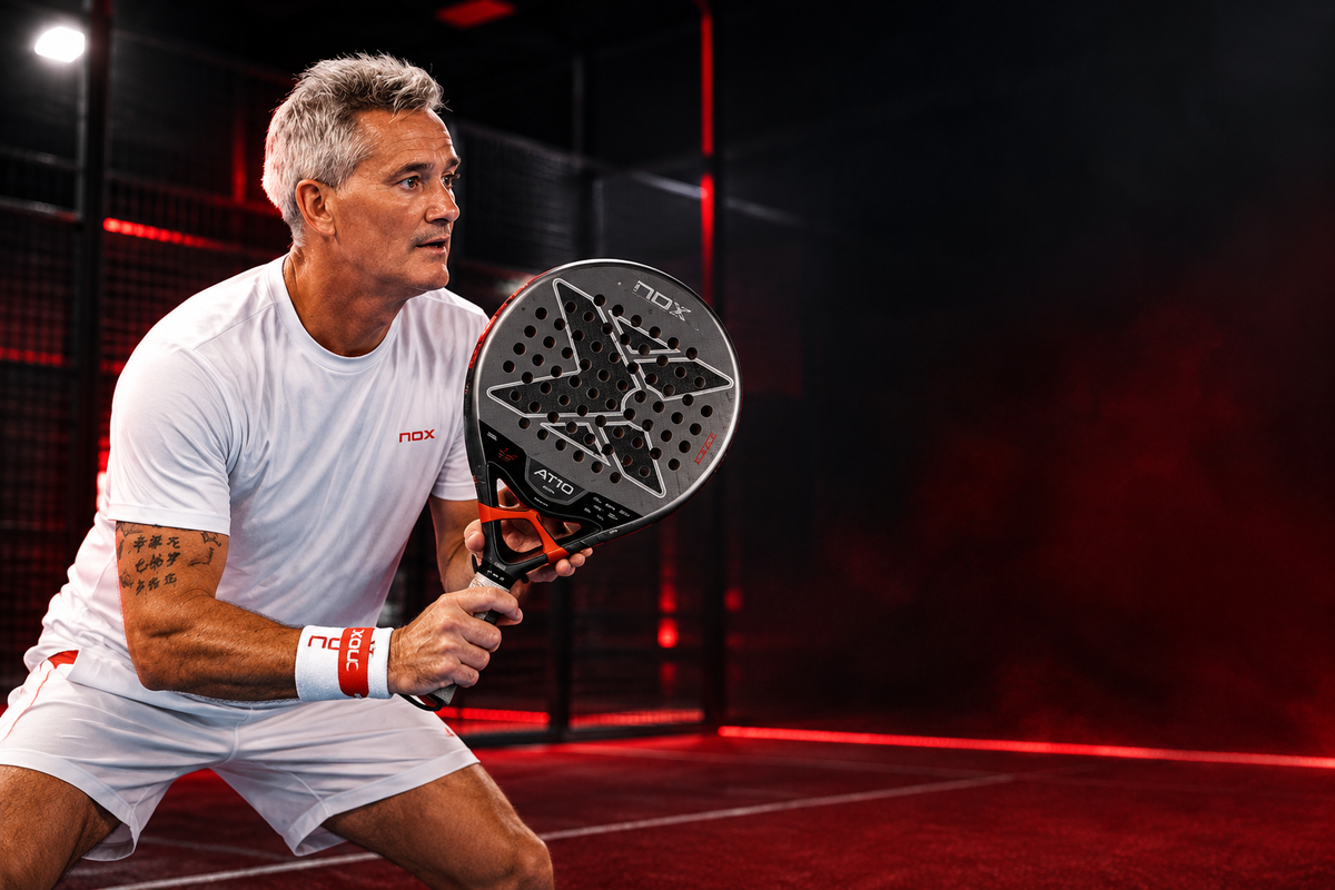 Miguel Lamperti con la pala NOX ML10 bien visible en primer plano